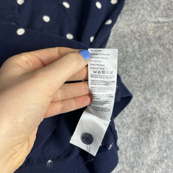 Joules Sweater Womens 4 Cardigan Button Up Navy Blue Polka Dot Cotton - Picture 8 of 8